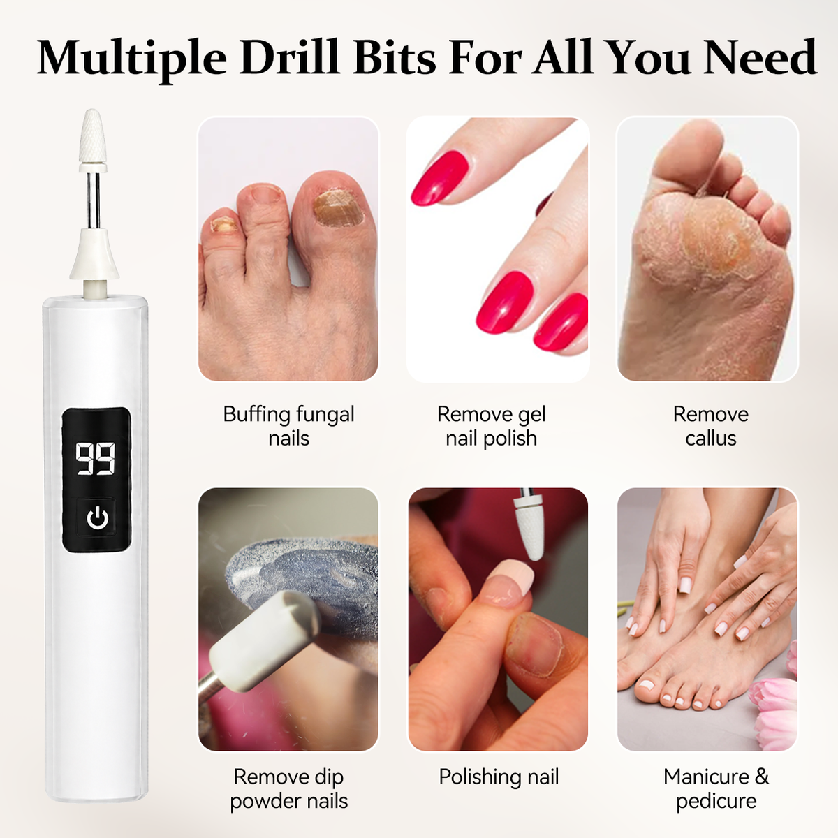 💅 Exclusive 50% OFF ✨ Professional Electric Nail Drill Kit– Digital Speed Control