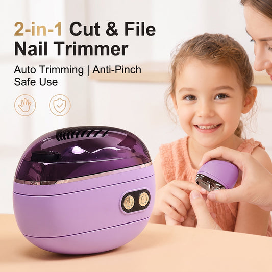 📢📢 50% OFF! ⏰🔥2-in-1 Smart Electric Nail Trimmer & Polisher for All Ages 👨‍👩‍👧‍👦 💅