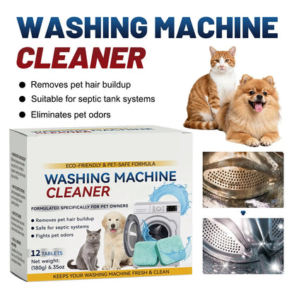 🔥LAST DAY 50% OFF🔥🫧Eco-Friendly Washing Machine Cleaner Tablets(12 Pack), Removes Pet Hair Buildup, Strong Deodorization.✨