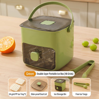 🔥LAST DAY 50% OFF🔥🌿🧊Portable Ice Maker with Lid and Storage Box (48 cubes)