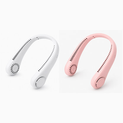 ❄️ Bladeless Neck Fan – Hands-Free Turbo Cooling with LED Display