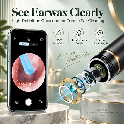 ✨ Last Day 50% OFF 👂 Smart Visual Ear Scoop – HD Ear Camera & Temperature Control, 9-Piece Kit