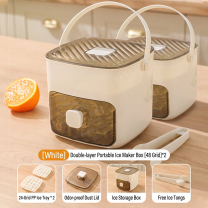 🔥LAST DAY 50% OFF🔥🌿🧊Portable Ice Maker with Lid and Storage Box (48 cubes)