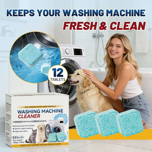 🔥LAST DAY 50% OFF🔥🫧Eco-Friendly Washing Machine Cleaner Tablets(12 Pack), Removes Pet Hair Buildup, Strong Deodorization.✨