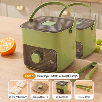 🔥LAST DAY 50% OFF🔥🌿🧊Portable Ice Maker with Lid and Storage Box (48 cubes)