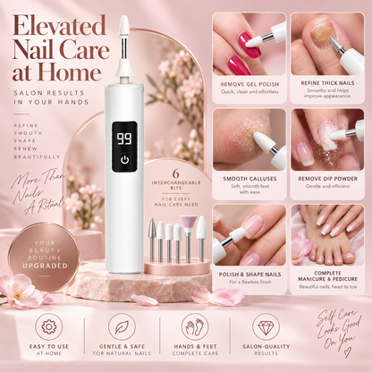 💅 Exclusive 50% OFF ✨ Luxury Electric Nail Drill Kit– Digital Speed Control