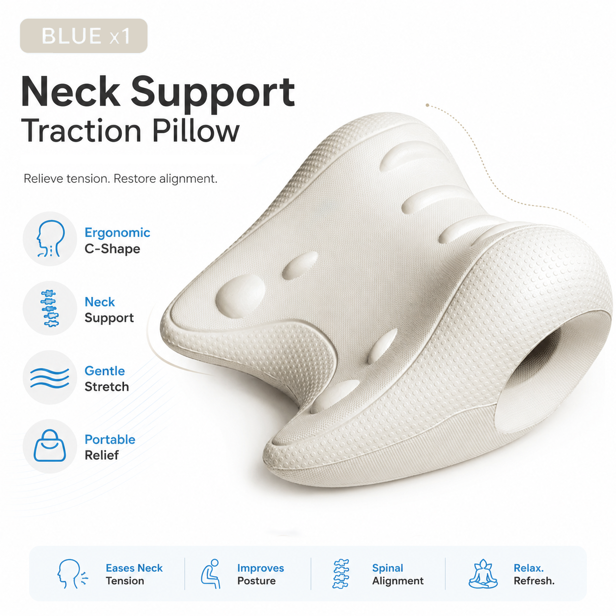 🔥Limited Time Only 50% OFF🔥☁️Cervical Traction Neck Pillow🌙