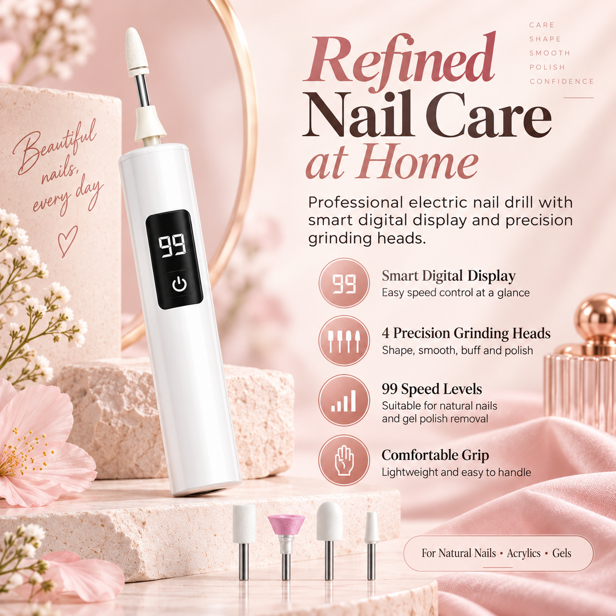💅 Exclusive 50% OFF ✨ Luxury Electric Nail Drill Kit– Digital Speed Control
