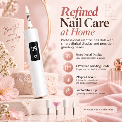 💅 Exclusive 50% OFF ✨ Luxury Electric Nail Drill Kit– Digital Speed Control