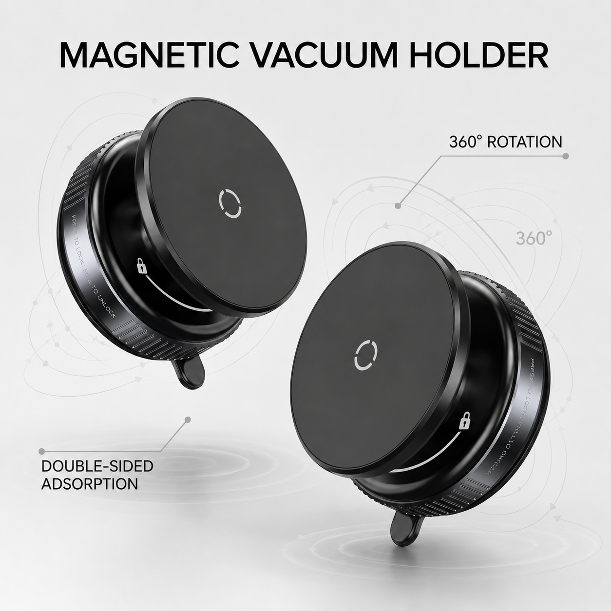 💡 50% OFF NOW ! Universal Magnetic Car Mount with Rotating Suction Base