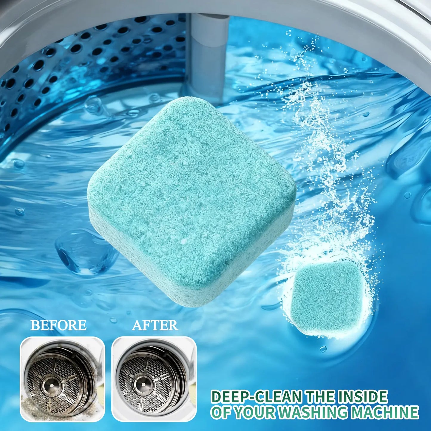 🔥LAST DAY 50% OFF🔥🫧Eco-Friendly Washing Machine Cleaner Tablets(12 Pack), Removes Pet Hair Buildup, Strong Deodorization.✨