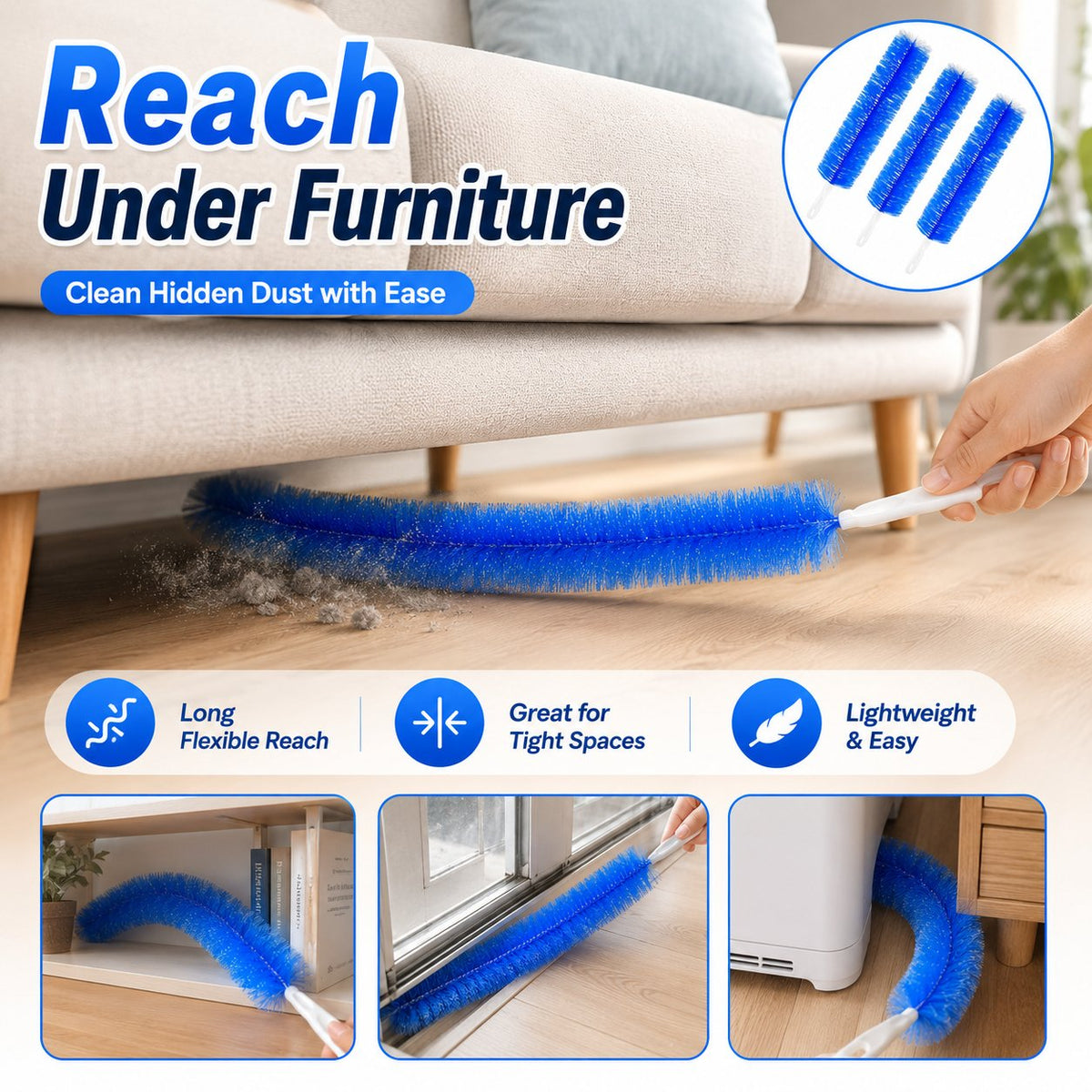 🥳2026 HOT SALE🥳💞5K+ SOLD! 🎁 50% OFF! Bendable Microfiber Head,Reusable Dust Remover