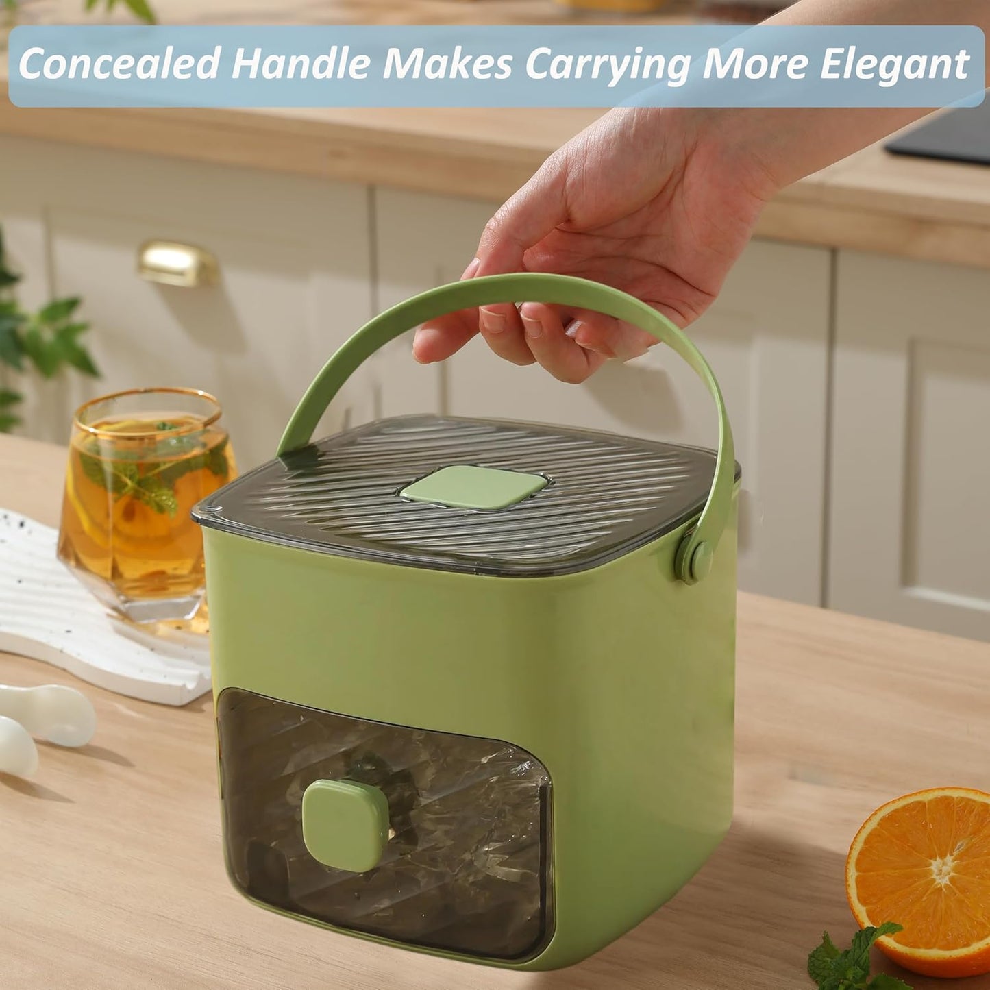 🔥LAST DAY 50% OFF🔥🌿🧊Portable Ice Maker with Lid and Storage Box (48 cubes)
