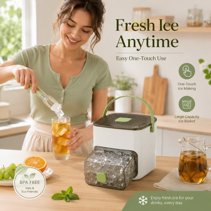 🔥LAST DAY 50% OFF🔥🌿🧊Portable Ice Maker with Lid and Storage Box (48 cubes)