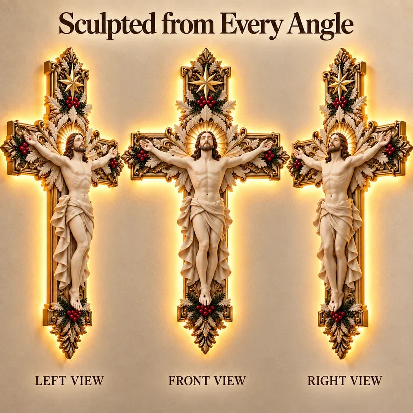 ✨ Holy Light Cross™ – Christmas Blessing Collection | Faith, Love & Protection for Your Home