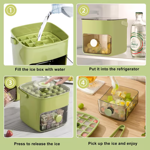 🔥LAST DAY 50% OFF🔥🌿🧊Portable Ice Maker with Lid and Storage Box (48 cubes)