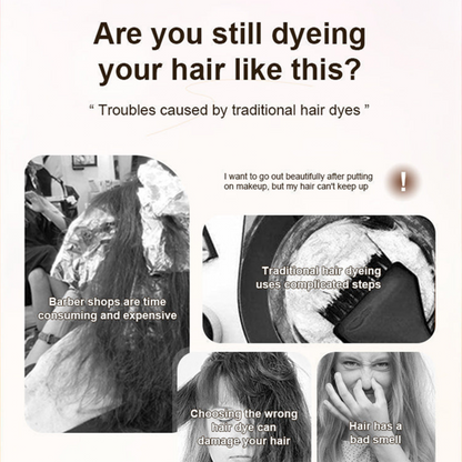 3 in 1 Instant Hair Dye Shampoo with Ginseng Extract, Ammonia-Free Long-Lasting Hair Color for Grey Coverage, Herbal Ingredients, Natural Tint
