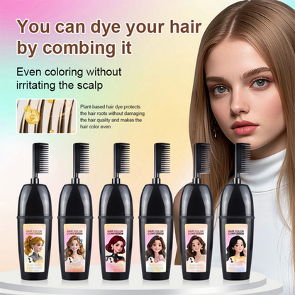 3 in 1 Instant Hair Dye Shampoo with Ginseng Extract, Ammonia-Free Long-Lasting Hair Color for Grey Coverage, Herbal Ingredients, Natural Tint