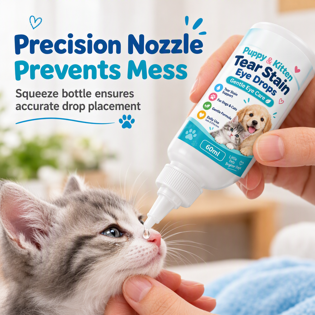 🐾 Pet Tear Stain Remover Eye Drops — Gentle Formula, Precision Tip & Tear Stain Care | Brighter Eyes. Easier Care. ✨