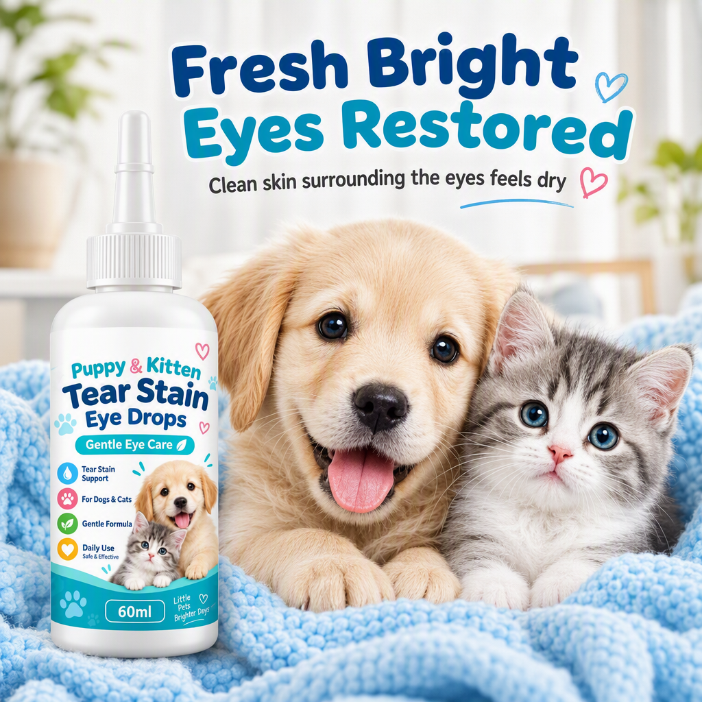 🐾 Pet Tear Stain Remover Eye Drops — Gentle Formula, Precision Tip & Tear Stain Care | Brighter Eyes. Easier Care. ✨