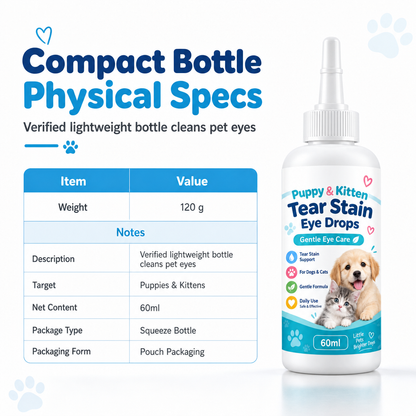 🐾 Pet Tear Stain Remover Eye Drops — Gentle Formula, Precision Tip & Tear Stain Care | Brighter Eyes. Easier Care. ✨