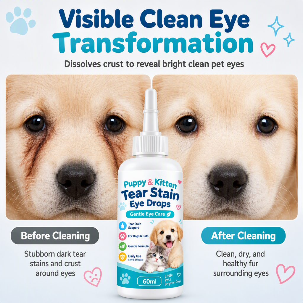 🐾 Pet Tear Stain Remover Eye Drops — Gentle Formula, Precision Tip & Tear Stain Care | Brighter Eyes. Easier Care. ✨